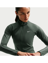 Langærmet Nike-jakke med lynlås i fuld længde til kvinder - grøn