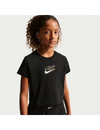 Nike Cropped-T-shirt til større børn (piger) - sort