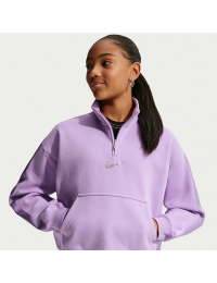 Nike Studio Fleece-sweatshirt med kvart lynlås til større børn (piger) - lilla