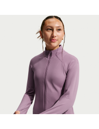Langærmet Nike Mavn Dri-FIT Fitted-trøje med fuld lynlås til piger - lilla