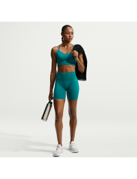 Nike Pro Seamless Dri-FIT-cykelshorts med høj talje til kvinder (13 cm) - blå