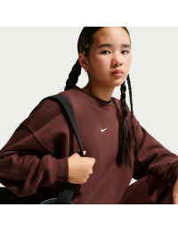 Oversized Nike Studio-sweatshirt med rund hals til større børn (piger) - lilla