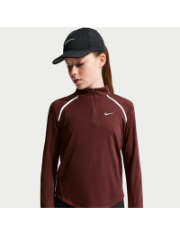 Langærmet Nike Tempo-Dri-FIT-top med 1/2 lynlås til større børn (piger) - lilla