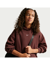 Oversized Nike Studio Fleece-hættetrøje til piger - lilla