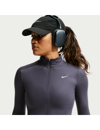 Nike One Fitted Dri-FIT-jakke med lynlås i fuld længde til kvinder - grå